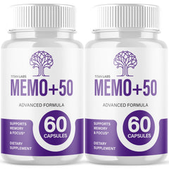 (2 Pack) Memo+50 Advanced Nootropic Natural Brain Supplement Memo+ 50 120 Capsules