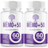 Image of (2 Pack) Memo+50 Advanced Nootropic Natural Brain Supplement Memo+ 50 120 Capsules