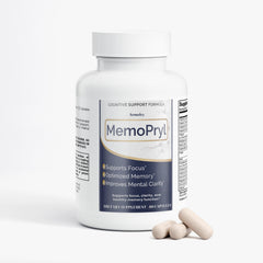 MemoPryl Brain & Focus Formula – Daily Cognitive Support Supplement, 60 Veggie Capsules