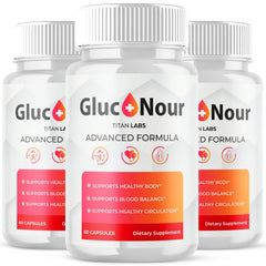 (3 Pack) Gluco Nour Advanced Blood Health Support Formula GlucoNour 180 Capsules