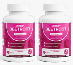 (2 Pack) Armoley Organic Beet Root Capsules - 1300mg Beet Root Powder Aids Healthy Circulation & Vitality Beet Root Supplement 120 Capsules