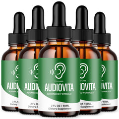 (5 Pack) Audiovita Ear Support Drops All Natural Audio Vita Vitamin 300 Servings