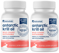 (2 Pack) NativePath Antarctic Krill Oil Supplement 120 Softgels