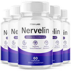 (5 Pack) Nervelin Advanced Nootropic Nerve Health Support Formula Nerve Lin 300 Capsules
