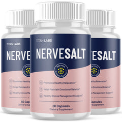 (3 Pack) NerveSalt Nootropic Natural Nerve Support Formula Nerve Salt 180 Capsules