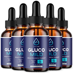 (5 Pack) Gluco Mild Drops Blood Health Support Supplement GlucoMild 150 Servings