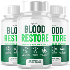 (3 Pack) Blood Restore Advanced Blood Support Supplement BloodRestore 180 Capsules