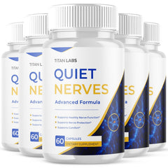(5 Pack) Quiet Nerves Nootropic Nerve Support Supplement QuietNerves 300 Capsule