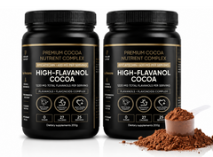2 PACK High Flavanol Cocoa Powder – 1200mg Flavanols & Flavonoids per Serving – 10X Concentrated Cocoa Extract with 600mg Epicatechin – Premium Dark Cocoa Nutrition for Daily Use