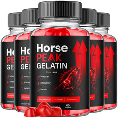 (5 Pack) Horse Peak Gelatin Advanced Male Health Support Supplement 300 Gummies