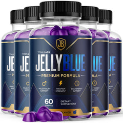 (5 Pack) JellyBlue Gummys Male Health Support Supplement Jelly Blue 300 Capsules