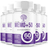 Image of (5 Pack) Memo+50 Advanced Nootropic Natural Brain Supplement Memo+ 50 300 Capsules