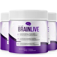 (3 Pack) BrainLive Powder Advanced Natural Brain Support Brain Live 90 Servings
