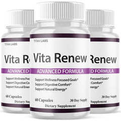(3 Pack) Vita Renew Advanced Energy & Fitness Support Formula VitaRenew 180 Capsules