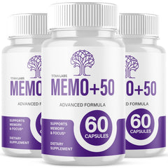 (3 Pack) Memo+50 Advanced Nootropic Natural Brain Supplement Memo+ 50 180 Capsules