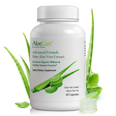 AloeCure Organic Aloe Vera Supplement 160,000mg 60 Capsules - ARMOLEY