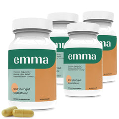 (4 Pack) Emma Relief Supplement Konsciens Keto for Gut Bloating 240 Capsules