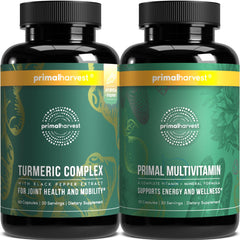 (2 Pack) Primal Harvest Multivitamin & Turmeric Complex Supplements for Women and Men Multi Vitamin Capsules - ARMOLEY