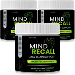 Mind Recall Powder Advanced Natural Brain Support Formula MindRecall 90 Servings
