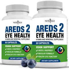 (2 Pack) NEW AGE AREDS 2 Eye Vitamin Contains Bilberry 6000mg - 120 Count - ARMOLEY