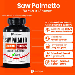 Healthfare Saw Palmetto Extract 4000mg | 150 Veg Capsules
