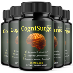 (5 Pack) CogniSurge Nootropic All Natural Formula Brain Supplement 300 Capsules
