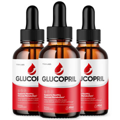 (3 Pack) Glucopril Blood Health Support Drops Gluco Pril Supplement 90 Servings