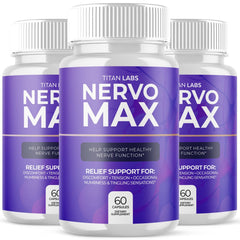 (3 Pack) Nervo Max Nootropic Natural Nerve Support Formula NervoMax 180 Capsules