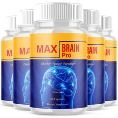 (5 Pack) Max Brain Pro Advanced Natural Brain Support MaxBrainPro 300 Capsules