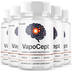 (5 Pack) VapoCept Nootropic Natural Brain Health Support Formula Vapo Cept 300 Capsules