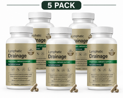 (5 Pack) Lymphatic Drainage Supplement, Lymphatic Drainage Capsules with Dandelion, Burdock, Cleavers & Echinacea, Supports Bloating, Fluid Balance & Daily Lymphatic Wellness – 600 Capsules