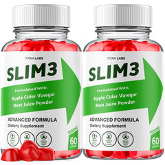 (2 Pack) Slim 3 ACV Gummys 1000MG Advanced Slim Three Supplement 120 Gummies