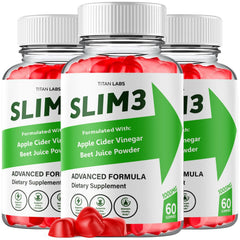 (3 Pack) Slim 3 ACV Gummys 1000MG Advanced Slim Three Supplement 180 Gummies