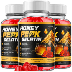 (3 Pack) Honey Peak Gelatin ACV Gummys 1000MG HoneyPeak Supplement 180 Gummies