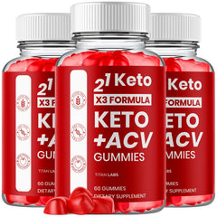 (3 Pack) 21 Keto Nutrition X3 ACV 1000MG Advanced Vitamin Supplement 180 Gummies