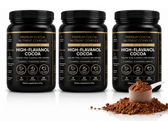 3 PACK High Flavanol Cocoa Powder – 1200mg Flavanols & Flavonoids per Serving – 10X Concentrated Cocoa Extract with 600mg Epicatechin – Premium Dark Cocoa Nutrition for Daily Use