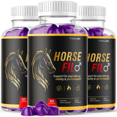 (3 Pack) Horse Fil Gum Advanced Male Health Support Formula HorseFil 180 Gummies