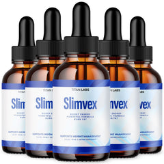 (5 Pack) Slimvex Drops Natural Health & Fitness Supplement Slim Vex 150 Servings