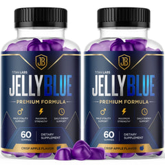 (2 Pack) JellyBlue Gummys Male Health Support Supplement Jelly Blue 120 Capsules