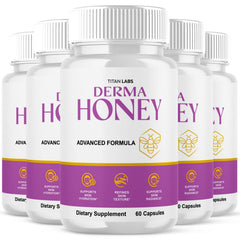 (5 Pack) Derma Honey Pills Advanced Formula Support Healthy Skin DermaHoney 300 Capsules