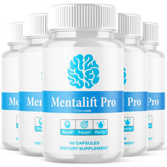(5 Pack) Mentalift Pro Nootropic Brain Support Formula Menta Lift Pro 300 Caps