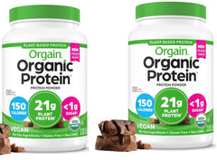 (2 Pack) Orgain Organic Vegan Protein Powder, Creamy Chocolate Fudge