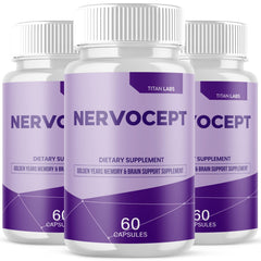 (3 Pack) Nervocept Nootropic Natural Super Nerve Supplement Nervo Cept 180 Capsules