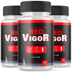 (3 Pack) Red Vigor Pills Advanced Male Support Supplement RedVigor 180 Capsules