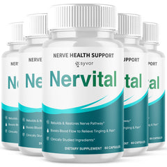 (5 Pack) Nervital Nootropic Natural Nerve Support Vitamin Formula 300 Capsules