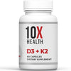 Image of 10X Health Vitamin D3 K2 - Support Bone Health, Heart and Teeth - 60 Capsules