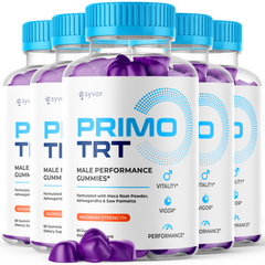 Primo TRT Men's Gummies Advanced Pro Formula Chewable Supplement (5 Pack - 300 Gummies)