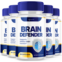 Brain Defender Nootropic Formula Supplement Brain Health Support (5 Pack - 300 Capsules)