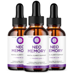 (3 Pack) Neo Memory Nootropic Brain Health Support Drops NeoMemory 180 Servings