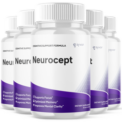 Neurocept Nootropic All Natural Formula Brain Supplement (5 Pack-300 Capsules)